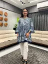 Indigo Ajrakh Print Pure Cotton Tunic