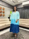 Sky Blue Ombre Dobby Cotton Dress
