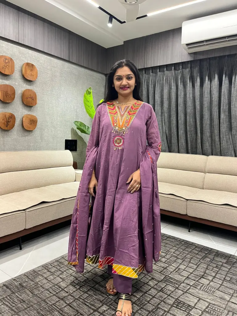 Royal Mauve Mull Cotton Set