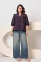 Wine Purple Embroidered Pure Cotton Top