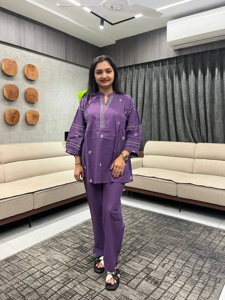 Royal Violet Cotton Co-ord Set