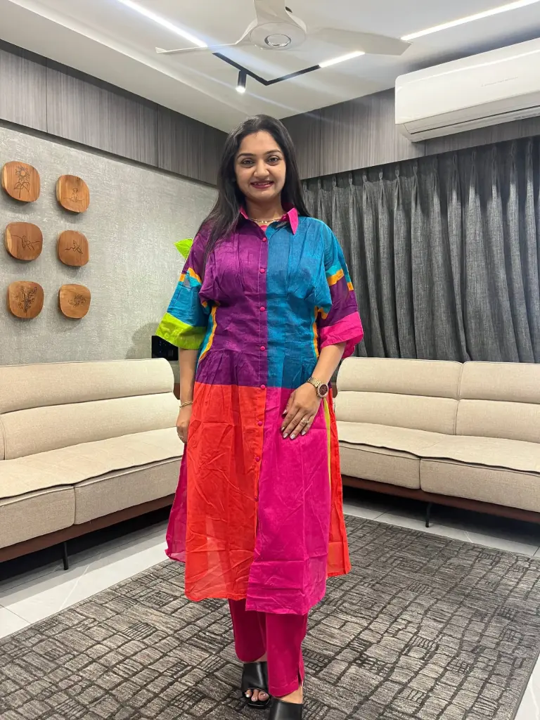 Multicolor Mull Mull Cotton 2-Piece Set