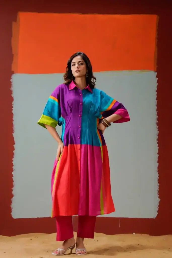 Multicolor Mull Mull Cotton 2-Piece Set