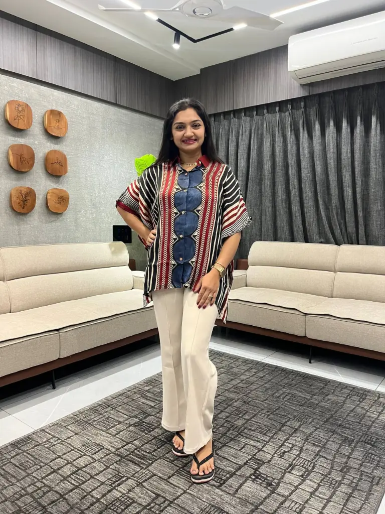 Crimson Indigo Modal Silk Kaftan