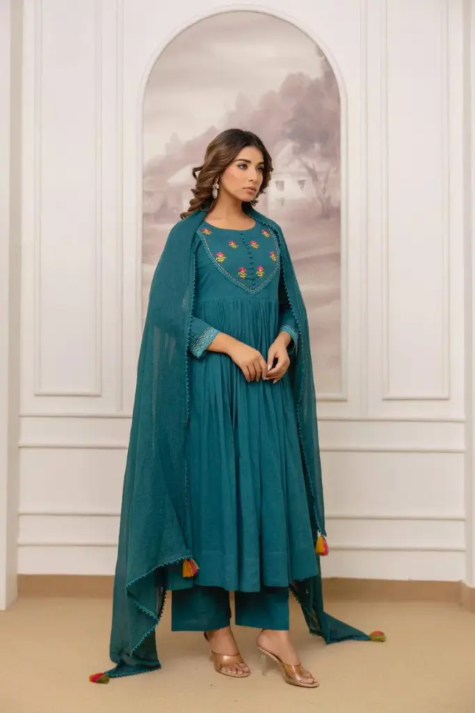 Emerald Grace Cotton Suit Set