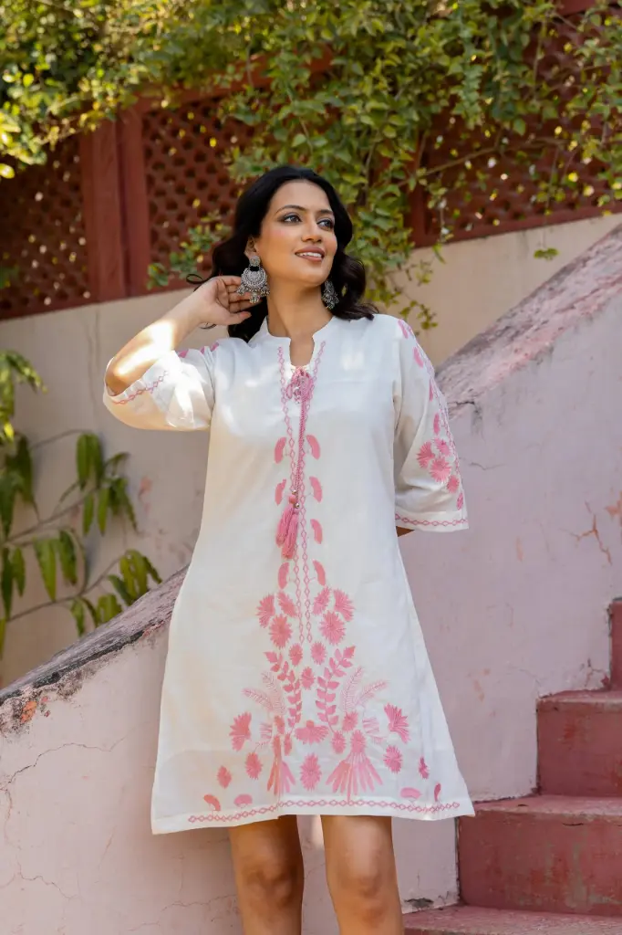 Baby Pink Whisper Mull Tunic