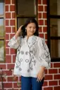 Ivory Noir Dori Embroidered Top