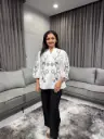 Ivory Noir Dori Embroidered Top