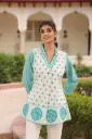 Aqua Bloom Mull Cotton Tunic