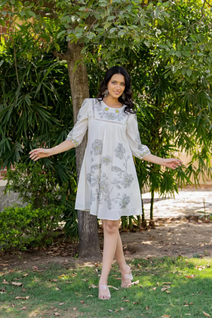 Ivory Grace Embroidered Tunic