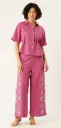 Pink Embroidered Cotton Co-Ord Set