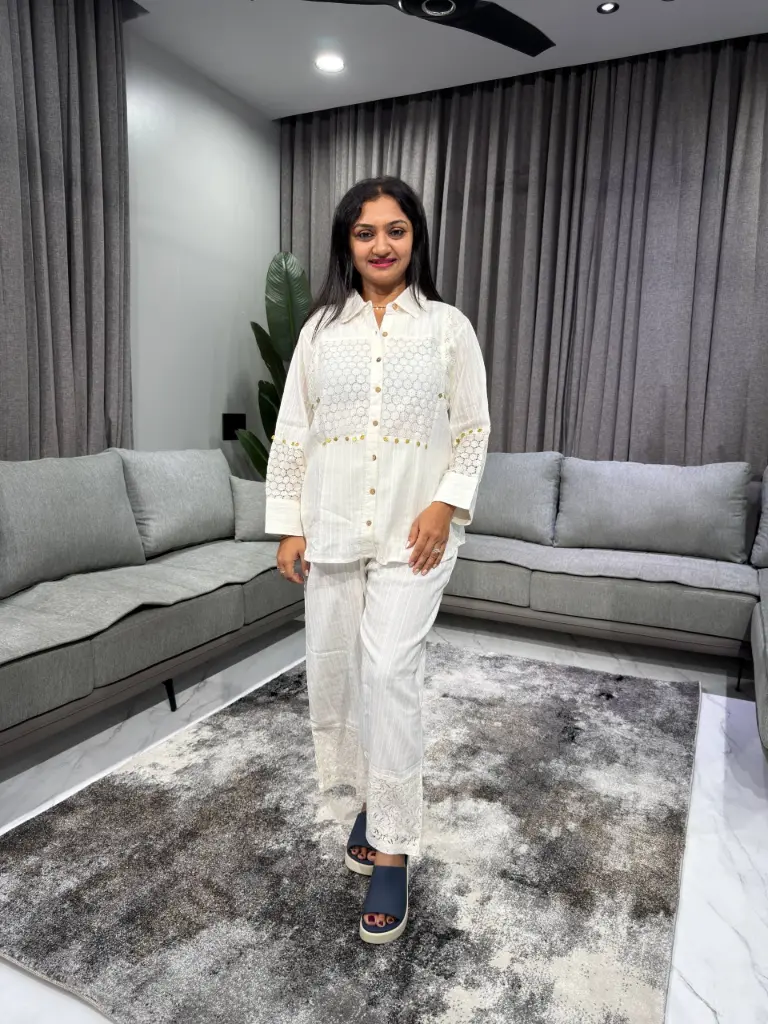 Heavy Cotton White Co-Ord Set - A (XXL)