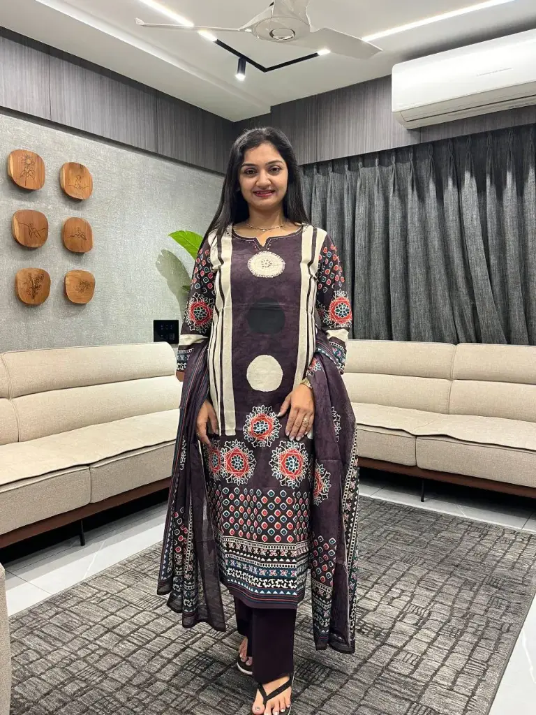 Royal Plum Designer Cotton Kurta Set