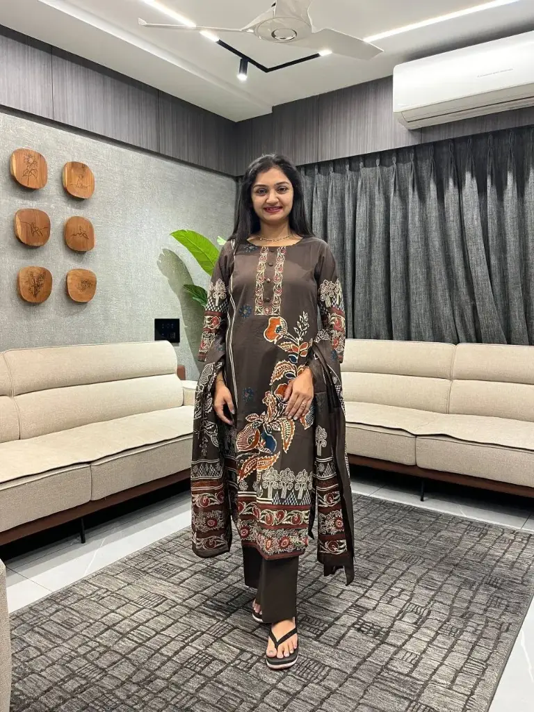 Chocolate Earth Hand-Worked Cotton Suit Set