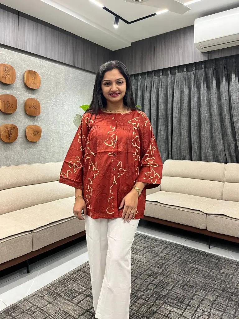 Rustic Bloom Cotton Top