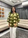 Olive Dot cotton top