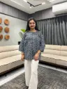 Indigo Charm Cotton Printed Top
