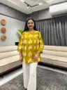 Sunshine Mustard Printed Cotton Top