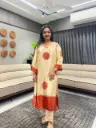 Champagne & Crimson Gazzi Silk Coord Set
