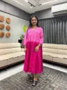 Pink Ombre Dobby Cotton Dress