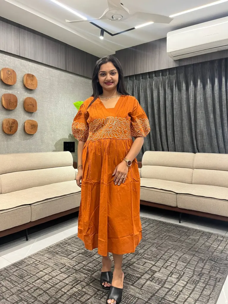 Sunset Glow Cotton Dress