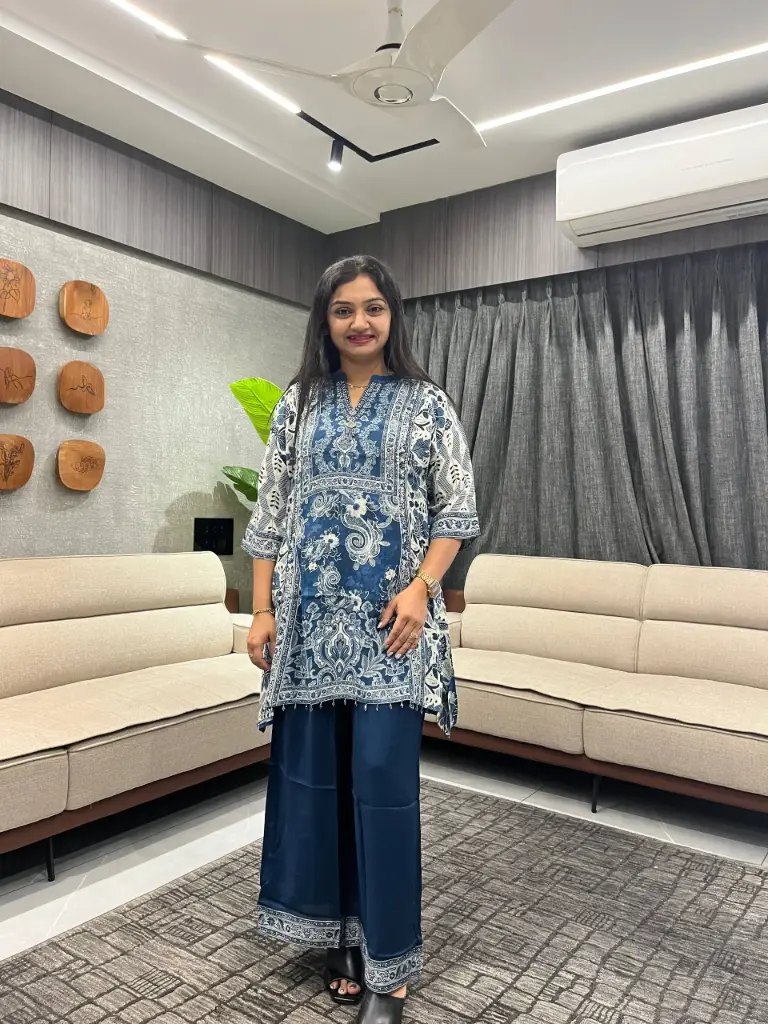 Indigo Grace Printed Crepe Co-ord Set