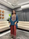 Teal Rust Designer Crepe Co-ord Set