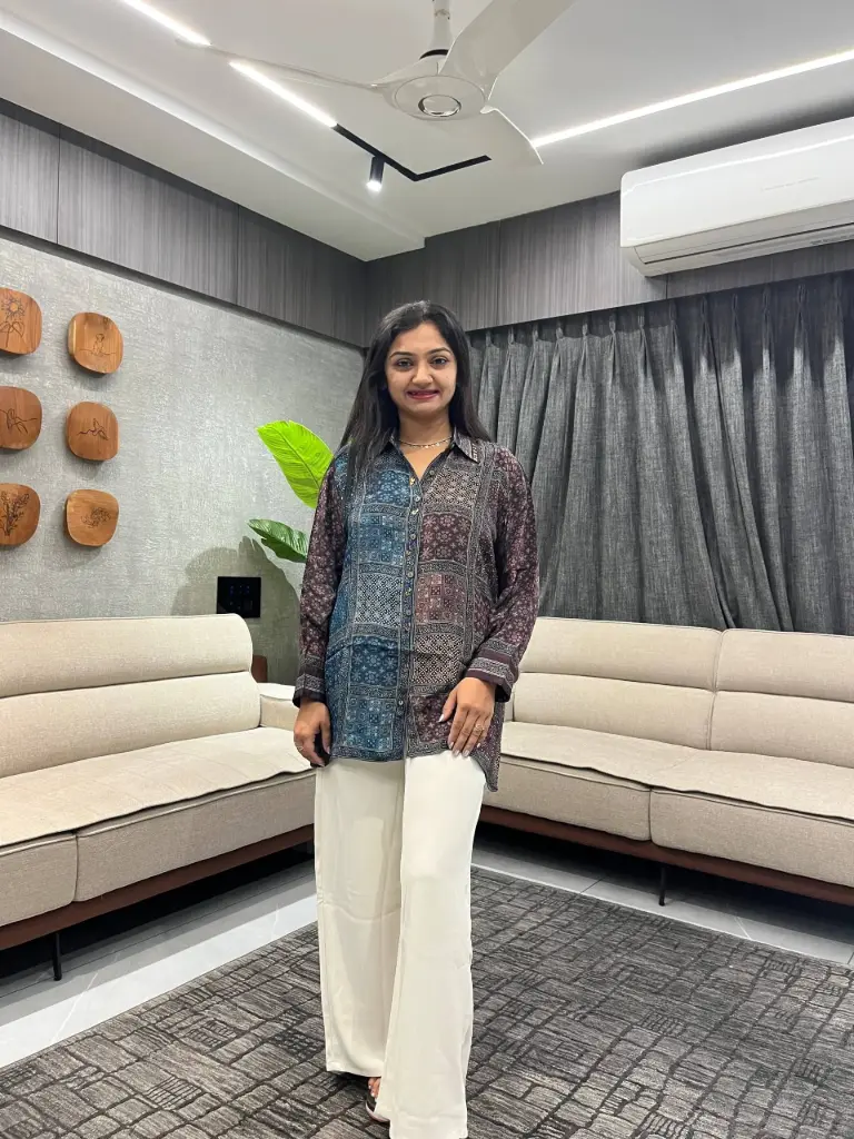 Vintage Patchwork Printed Crepe Shirt