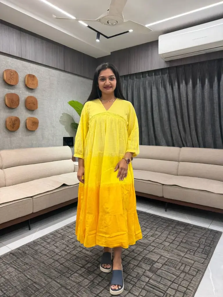 Sunshine Ombre Dobby Cotton Tiered Dress