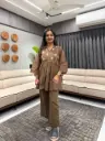 Mocha Mist Embroidered Cotton Co-ord Set