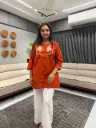Rust Ember Sequin Embroidered Tunic