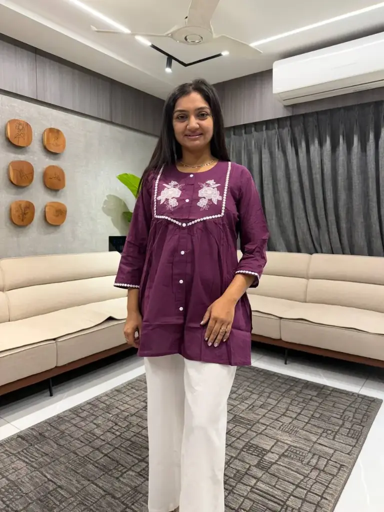 Royal Wine Sequin Embroidered Tunic