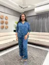 Indigo Bandhani Rayon Cord Set