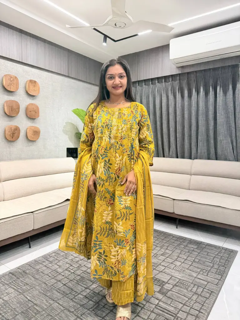 Mustard Bloom Cotton 3-Piece Set