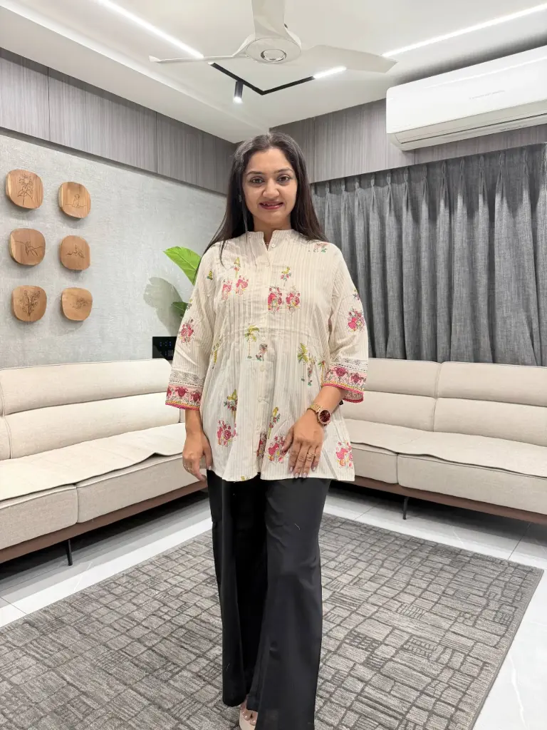 Vanilla Bloom Premium Cotton Tunic