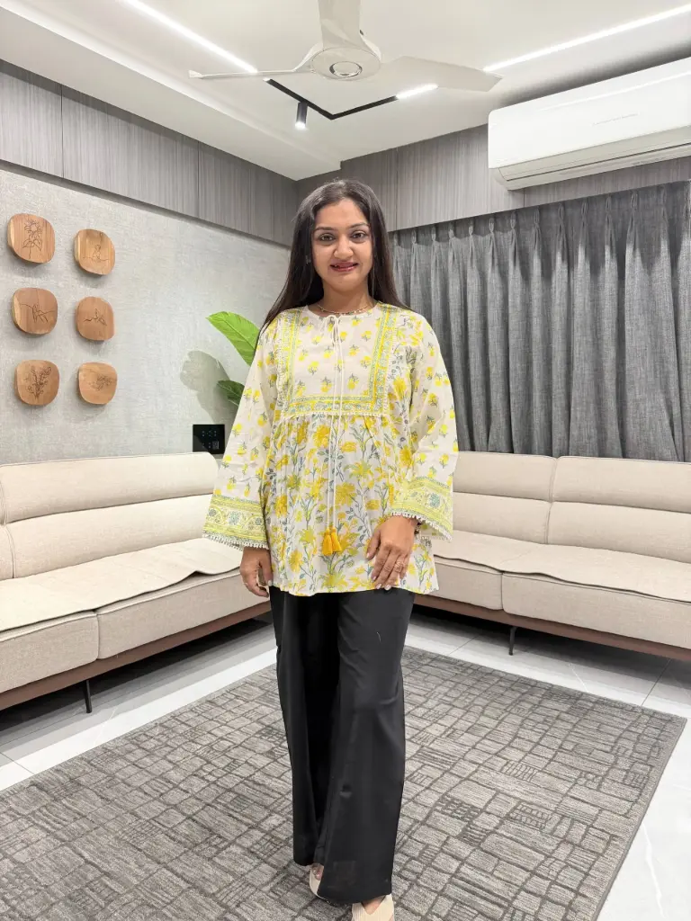 Citrus Blossom Tassel Cotton Top