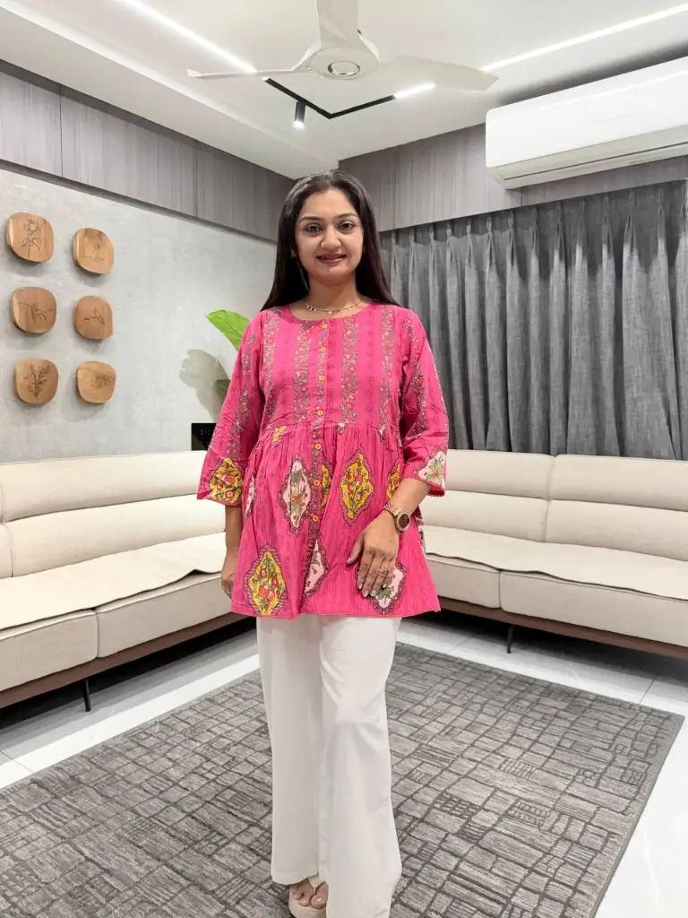 Magenta Bloom Premium Cotton Tunic