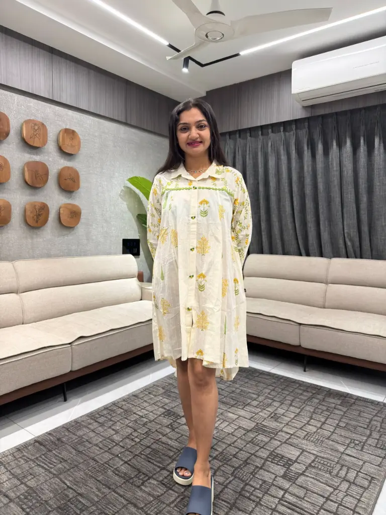 Sunshine Meadow Crochet-Detail Tunic