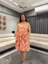 Pink Pure Cotton Floral Printed Fit & Flare Dress