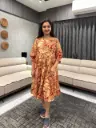 Maroon Pure Cotton Floral Printed Flared Dress
