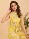 Lemon Pure Cotton Floral Printed A-line Dress