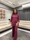 Wine Elegance Cotton Co-ord Set