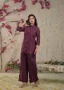 Wine Elegance Cotton Co-ord Set