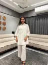 Ethereal White Embroidered Shirt & Palazzo