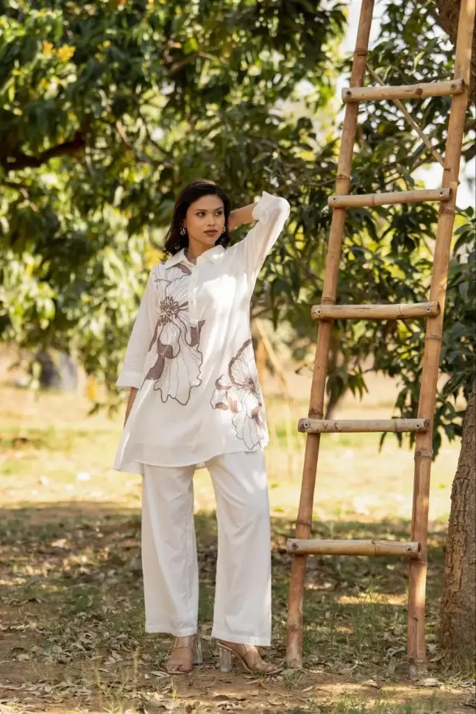 Mocha Bloom Mull Mull Coord Set