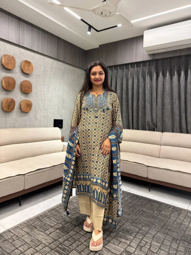 Artisanal Teal Geometric 3-Piece Suite