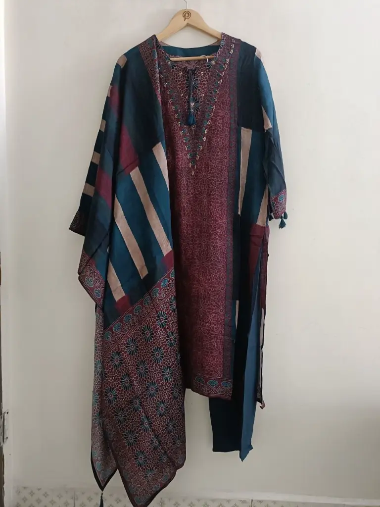 Midnight Teal Artisan Muslin Set