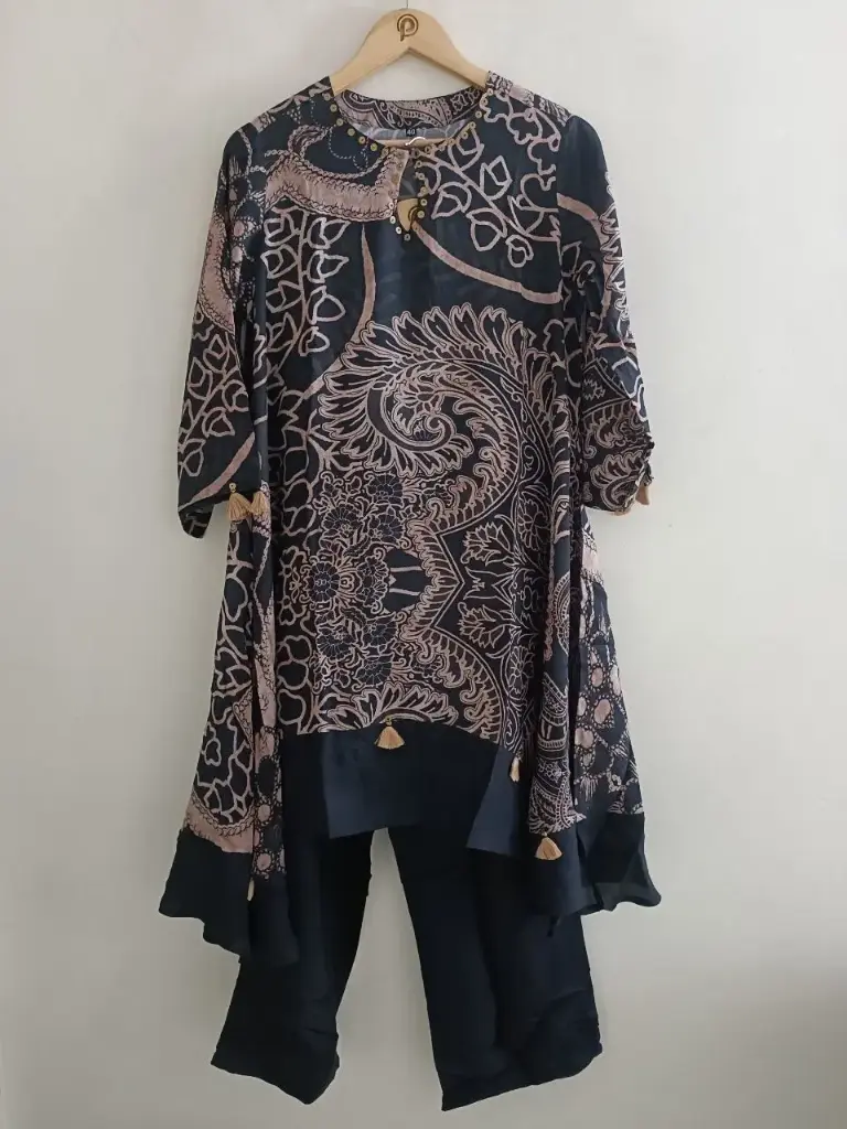 Midnight Charcoal Fish-Cut Coord Set