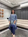 Midnight Azure Fish-Cut Coord Set