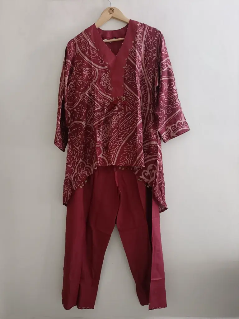 Artisanal Merlot Hand-Worked Coord Set